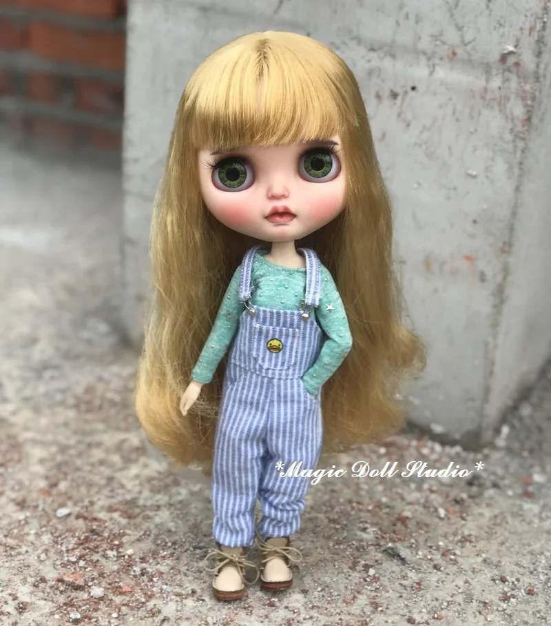 [MG640] Новинка Neoblythe одежда# полосатый хлопковый комбинезон с картонной печатью подходит для Blyth Azone Licca OB24 кукла Outfis розничная