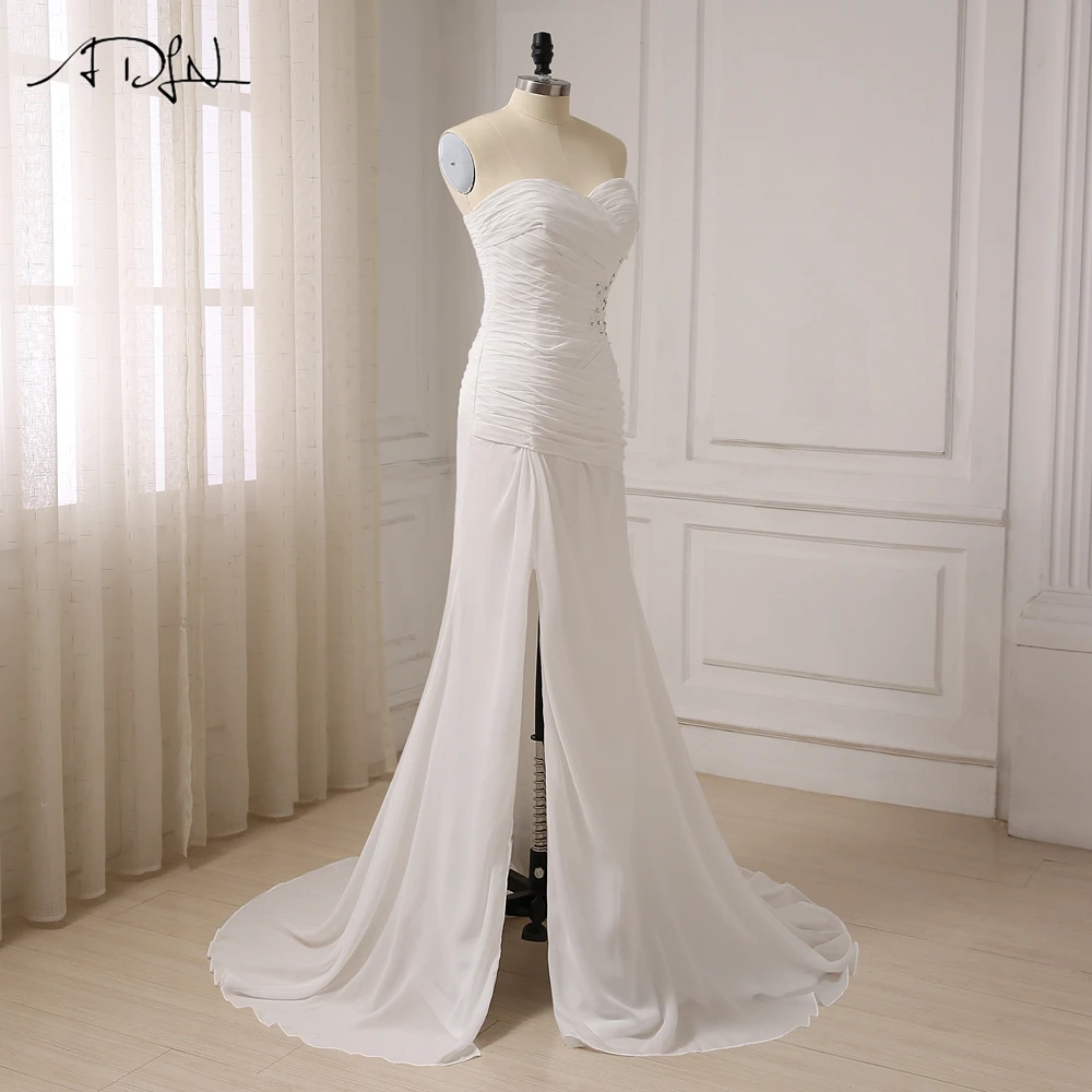 Adln пикантные Свадебные платья Русалочки Милая Шифон Пляж Vestido De Noiva с разрезом на