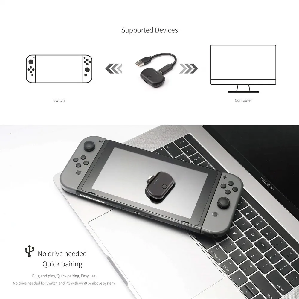 Беспроводной аудио адаптер VIKEFON Mini USB C/USB aptX LL Bluetooth 5 0 передатчик для Nintendo Switch