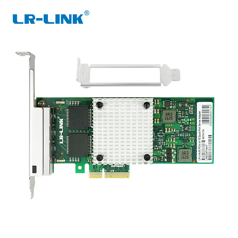 LR-LINK 9714HT Gigabit Ethernet Card Quad Port RJ45 PCI-Express Server Adapter Network Controller Intel I350-T4 Compatible