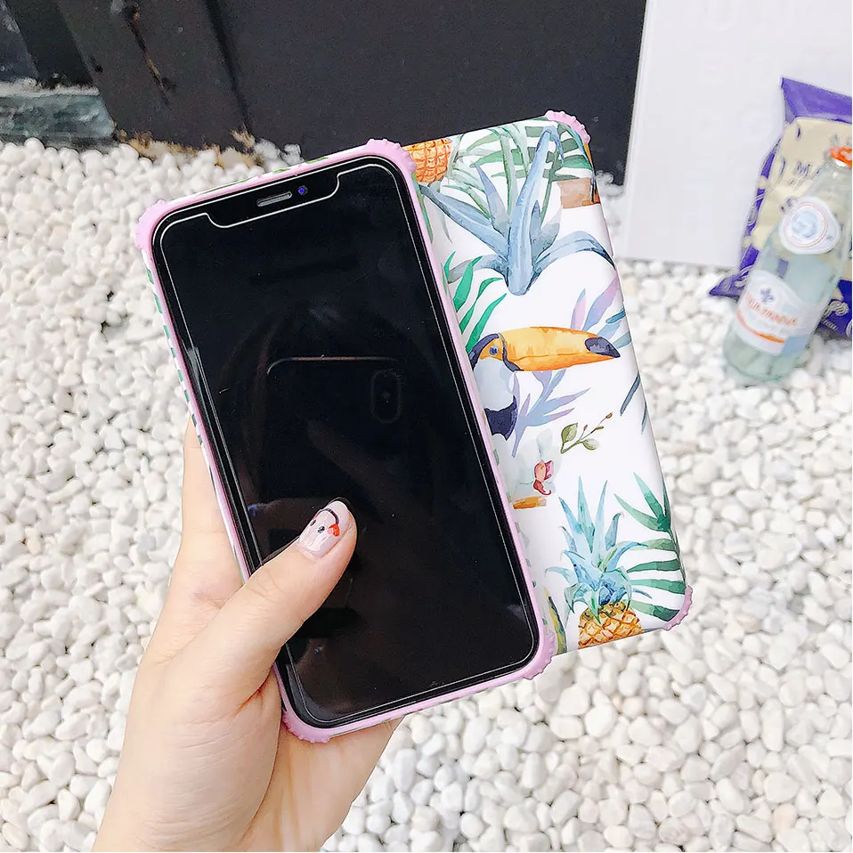 Soft shell чехол для iPhone X 7 8 6 розовый Фламинго назад футляры Plus охватывает