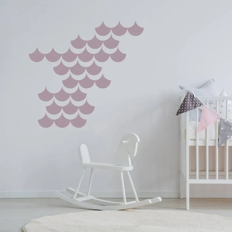 32 шт./компл. Русалочка дракон рыбы Весы стикер на стену домашний декор из винила