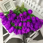 Высокое качество; 1 предмет в комплекте; Фиолетовый Красный Искусственные цветы тюльпаны декоративные для свадебных фотографий с розами и сенсорный PU букет невесты дома украшение в форме искусственных цветов