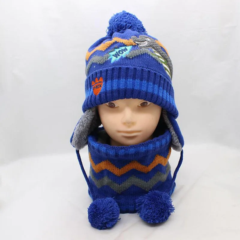 SexeMara Плотные теплые зимние Шапки мальчиков головные уборы Skullies Beanies зимняя шапка