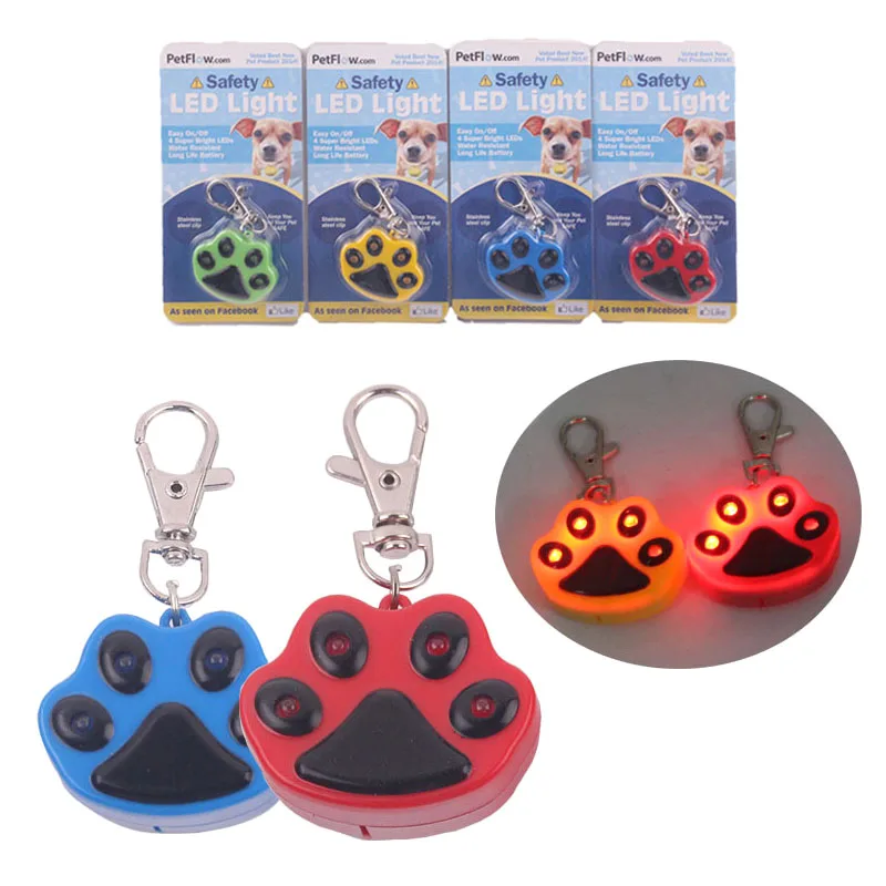 СВЕТОДИОД Мигает Pet Cat ошейник Pawprint подвеска метки LED Цепочки и ожерелья воротник