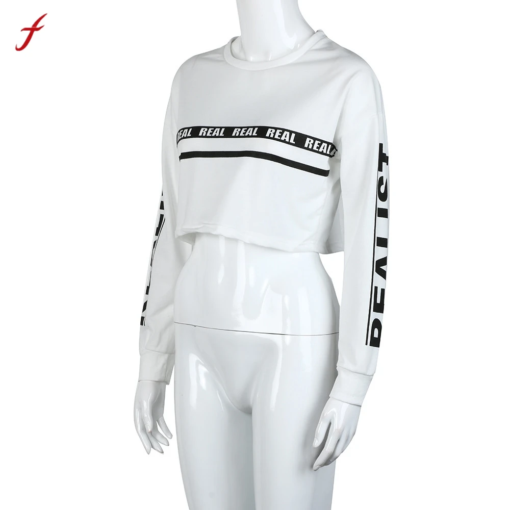 Женская толстовка с длинным рукавом белая буквенным принтом | одежда