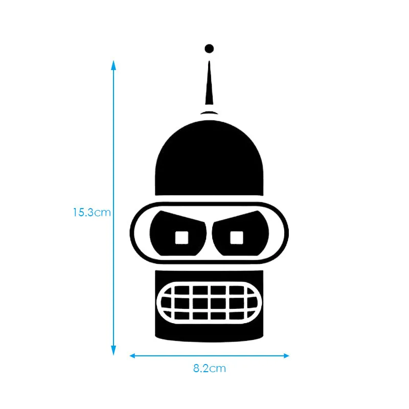 Bender Face Мультяшные наклейки на модная искусственная кожа для автостайлинга
