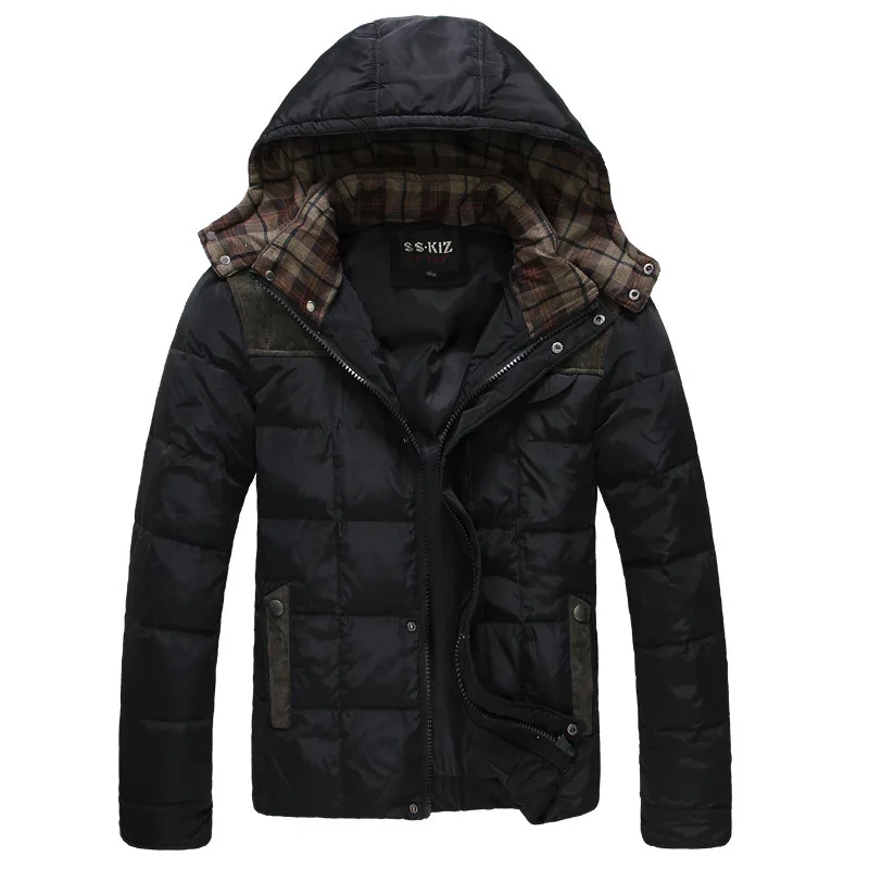 2014 new men's fashion down jackets hooded man winter jacket padded thick warm coats parkas free shipping drop | Мужская одежда