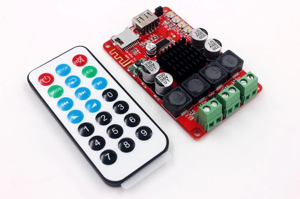 TPA3116 50W+50W Bluetooth Receiver Amplifier Board Audio Music TF card U flash disk decoding player with remote control | Электроника