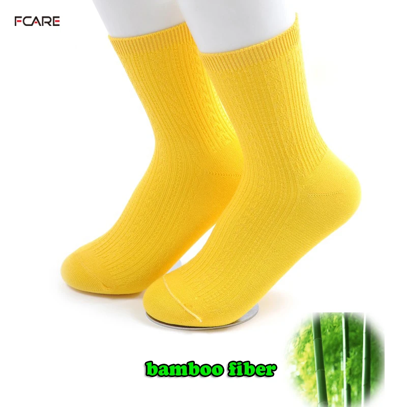 

Fcare 12Pcs = 6 Pairs New Autumn and winter bamboo fiber Color Crew Women's candy color crew socks