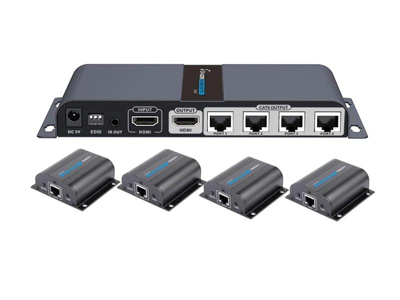 Расширитель HDMI LKV714Pro 1x4 выход с петлей на CAT6/6a/7 ИК EDID до 40 м|hdmi extender|hdmi splitter extenderextender