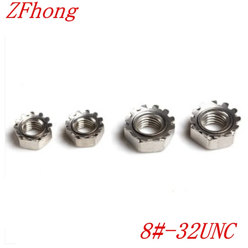 

500pcs 8#-32 UNC Stainless Steel A2 Keps nut Multi tooth K-type gear toothed lock nut, Inch Thread, SUS 304 K nut