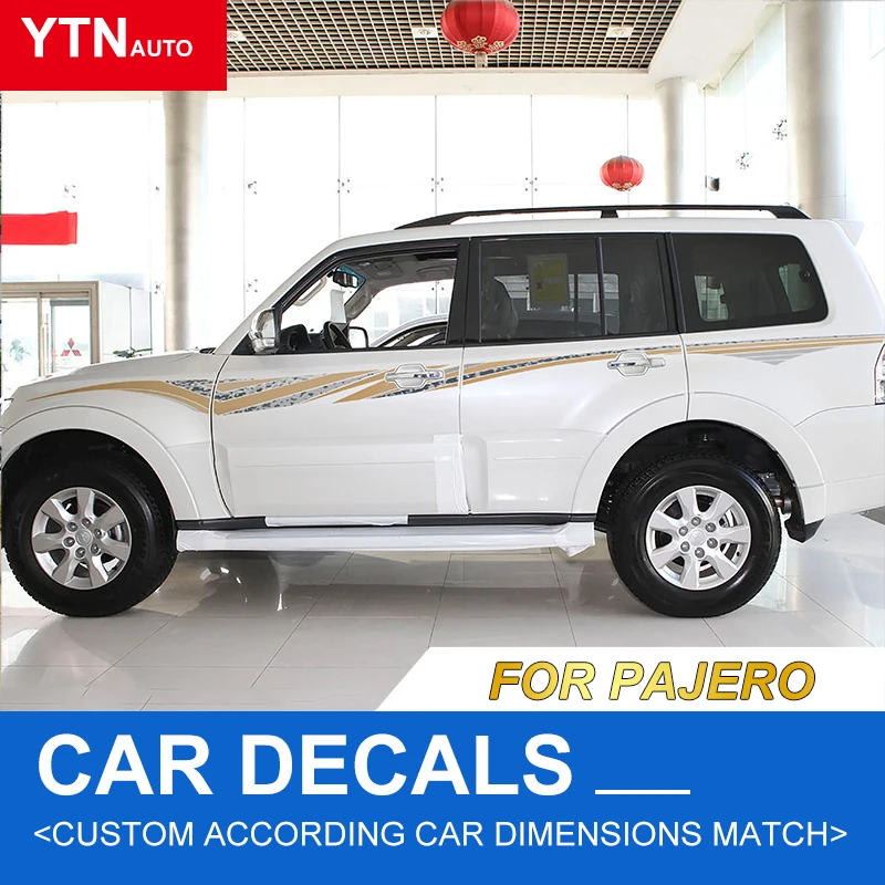 Наклейки для автомобиля боковые двери линия талии трафаретная печать