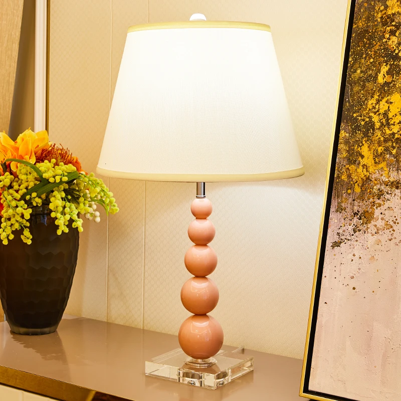 Pink Crystal Ball Table Lamp Girl's Bedroom Indoor Lighting K9 Lamps For Living Room Bedside | Освещение