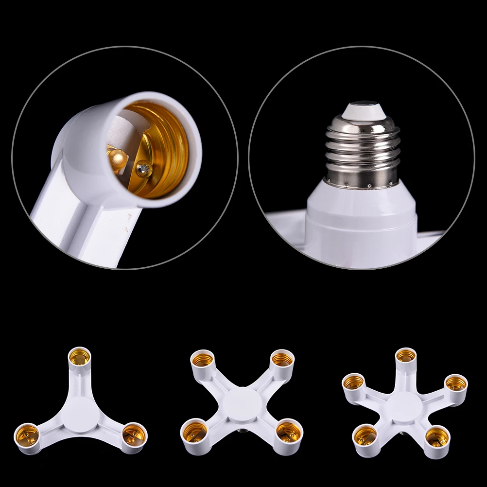 

White Screw Lighting Fixture E27 To 3/4/5 E27 Base Adapter Converter 3/4/5 In 1 E27 Bulb Adapter Splitter Pendant Lamp Holder