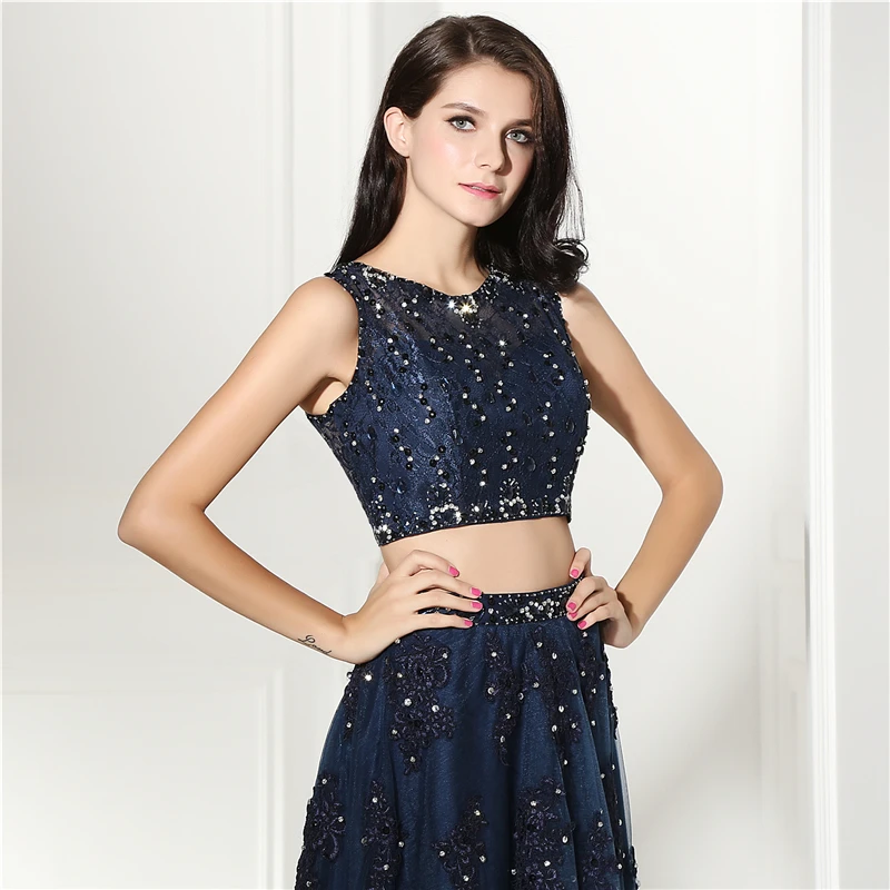 Two Pieces Evening Dresses Long 2019 Tulle Appliqued Beaded Sexy Backless Floor Length Robe De Soiree Kaftan Abendkleider | Свадьбы и