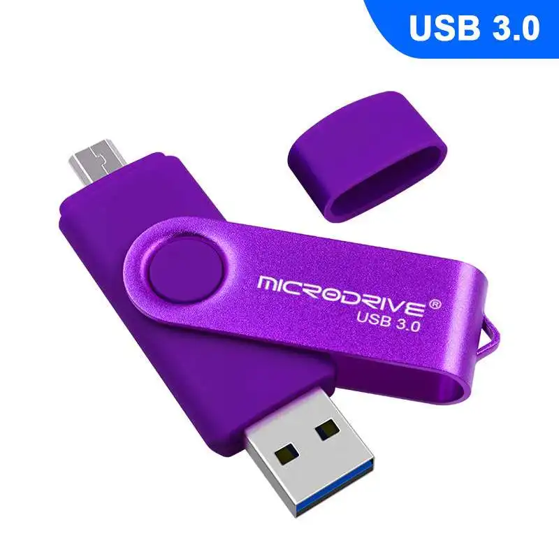 Фиолетовый OTG USB флэш-накопитель cle usb otg u диск 32g для телефона Android ручка-накопитель флеш-накопитель USB 3,0 металлические устройства для хранения - Цвет: Фиолетовый