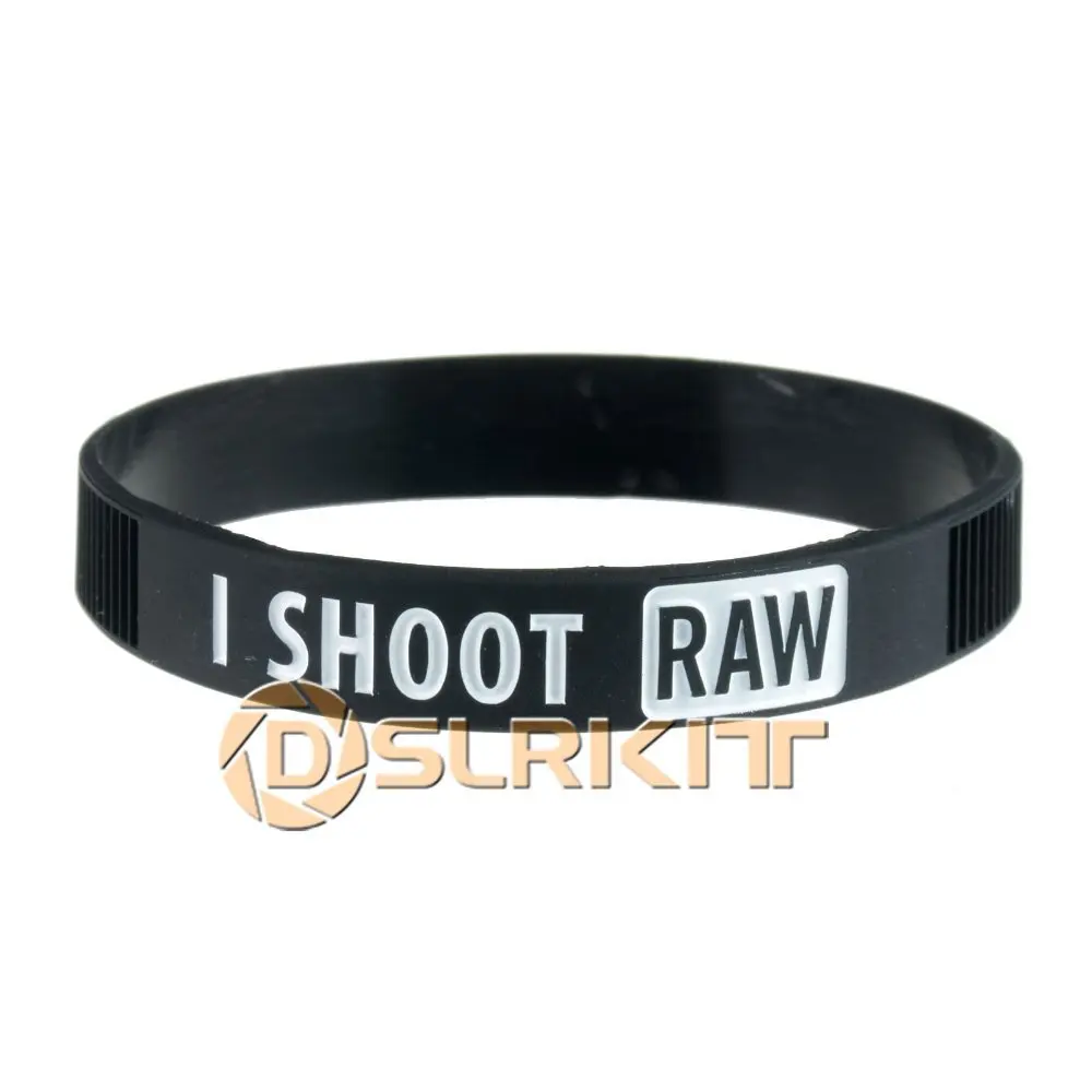 

White I SHOOT RAW Photography Silicone bracelet Photographer's Wristband