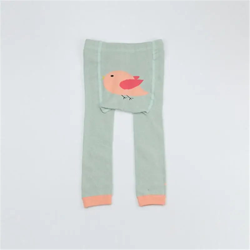 Осенне-зимние колготки для девочек полосатые хлопковые в горошек с животными 1