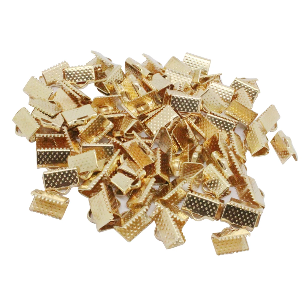 100 шт. зажим для ленты шнур обжимной Конец колпачок наконечник ожерелье фурнитура