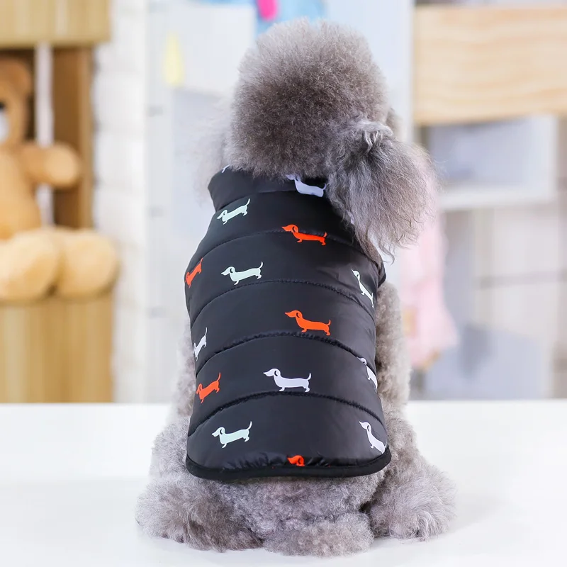 Black Dog Зимняя теплая куртка с подкладом для маленьких собак, теплая одежда для щенков, кошек, чихуахуа, йоркширов, пуделей, одежда, новинка - Цвет: Black Dog