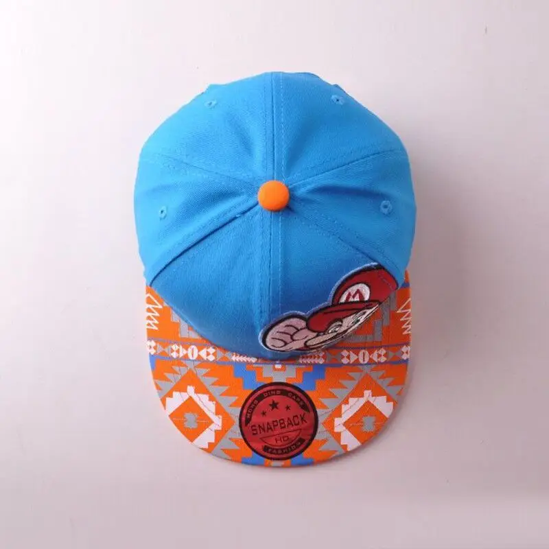 100% хлопковый бейсбольный костюм Super Mario Bros Snapback для детей от 4 до 9 лет Кепка в стиле