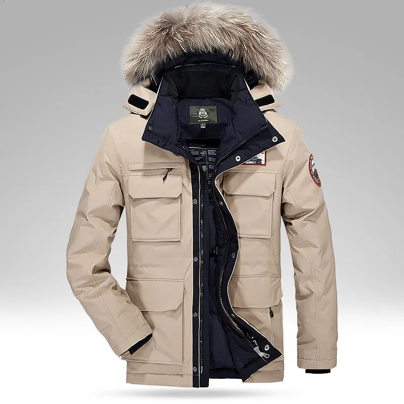 Зима Сгущать Утка Вниз Куртки Для Мужчин 2016 Случайные Мульти-карман Дизайн