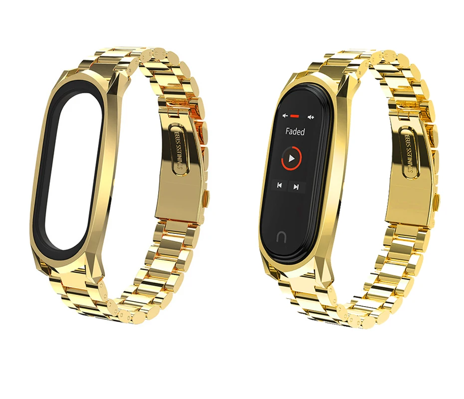 Металлический ремешок mi jobs для Xiaomi mi Band 4 Безвинтовой браслет из нержавеющей стали Сменные аксессуары для mi Band 4