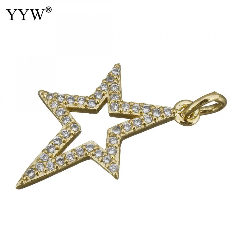 

YYW 10PCs/PC Women Femme Brass Color Star Shaped Necklace Chains Jewelry Pendant Heart Pendant Gift + Optioanl