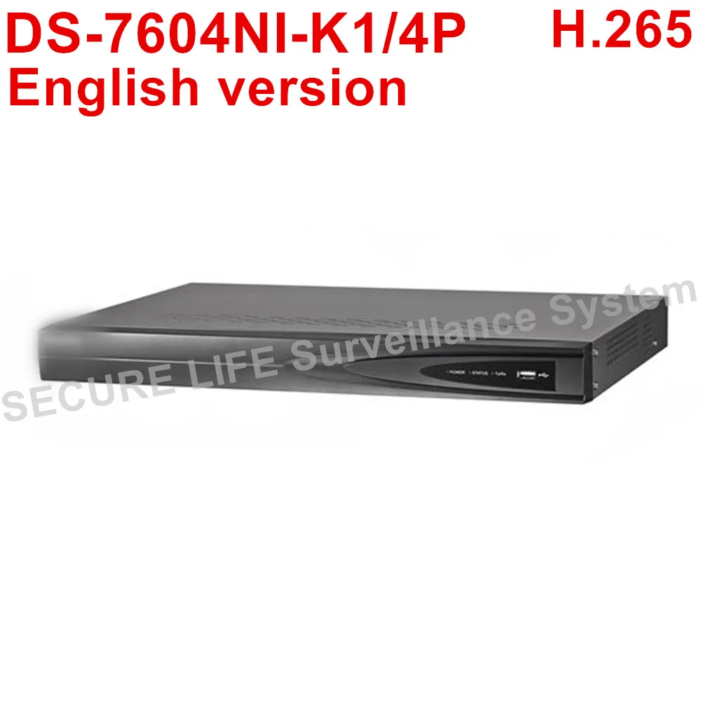 Бесплатная доставка английская версия Φ/4 P 4CH 4K NVR 1SATA и 4 порта POE H.265 встроенный
