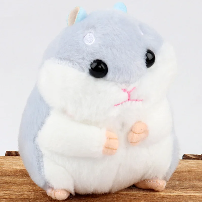 Милый Kawaii плюшевый маленький хомячок куклы мультфильм животные брелок мини мягкие игрушки для женщин дети помпон мех брелок для ключей автомобиля сумка