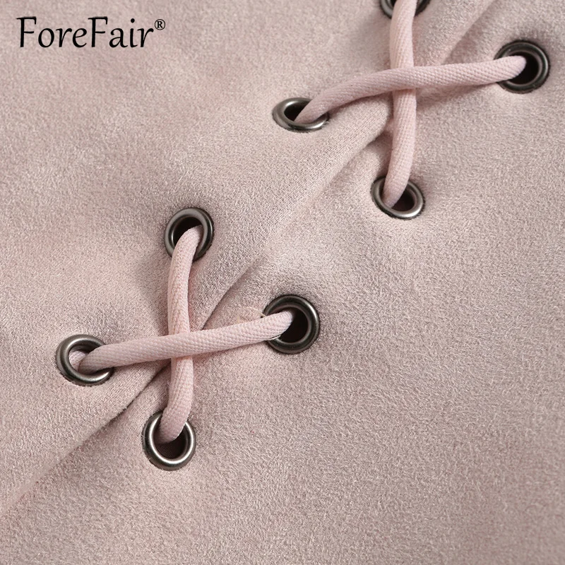 Новая мягкая замшевая Кожаная Мини юбка Forefair женские классические винтажные