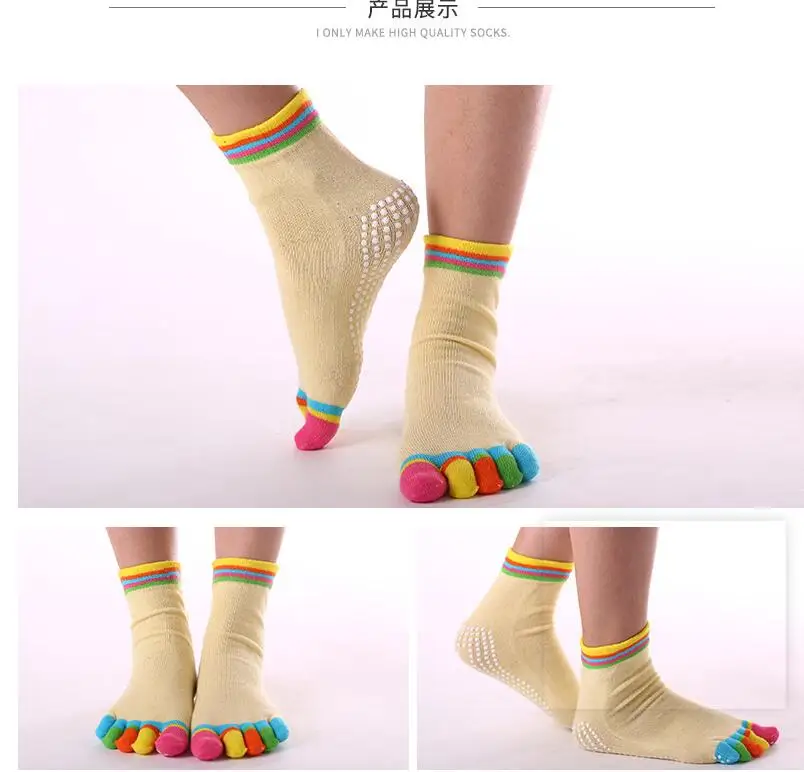 Нескользящие хлопчатобумажные женские гетры-чулки всеми пальцами чулки пять