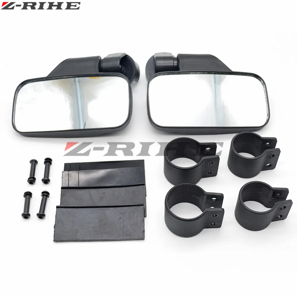 for Polaris RZR XP 4 1000 For Can Am 2"/1.75" Universal Rear View mirror Break-Away Side Mirrors Shock-proof Rubber Pad |