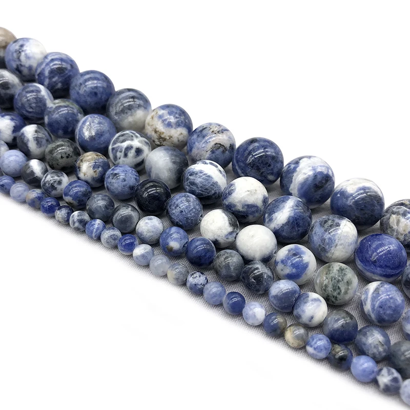 New Arrival Blue Sodalite Gem Beads 15&quot Strand 4 6 8 10 12mm Pick Size For Jewelry Making | Украшения и аксессуары