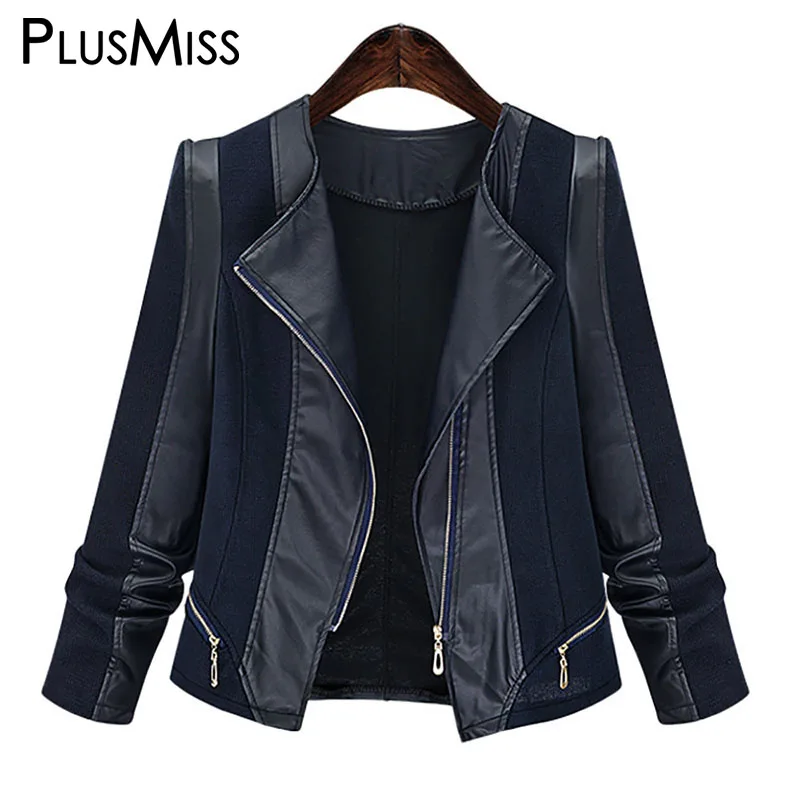 PlusMiss размера плюс 5XL в готическом стиле из искусственной кожи PU куртка Осенне-зимняя Дамская обувь большие размеры; Черный мотоциклетная куртка, пальто Верхняя одежда для детей
