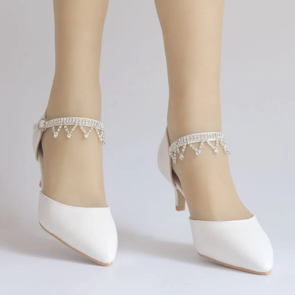 Туфли женские на шпильке 5 см заостренный носок высокий каблук свадебные туфли