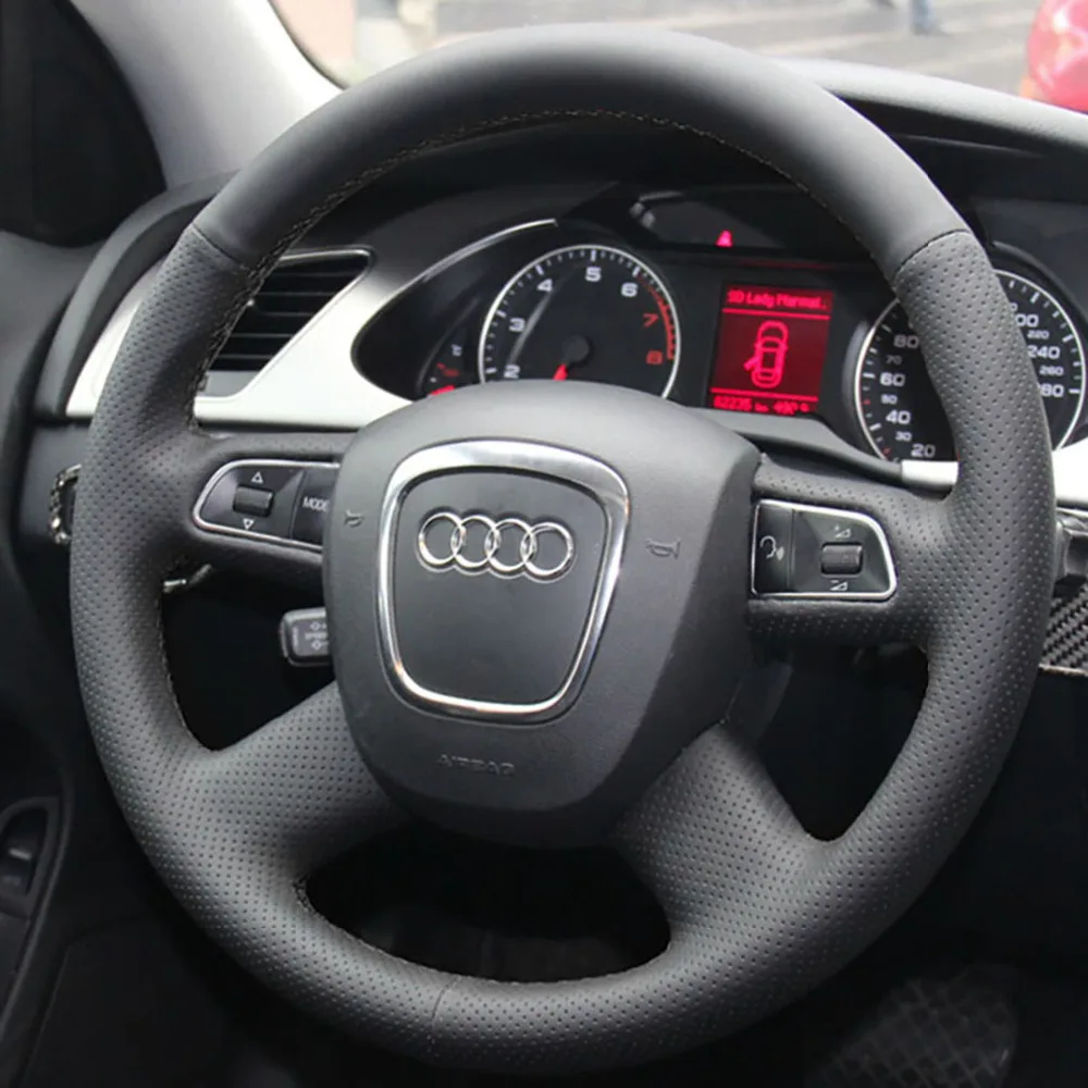 PONSNY Чехлы для руля автомобиля из искусственной кожи чехол Audi Old A4 B7 B8 A6 C6 Q5 Q7 Авто DIY