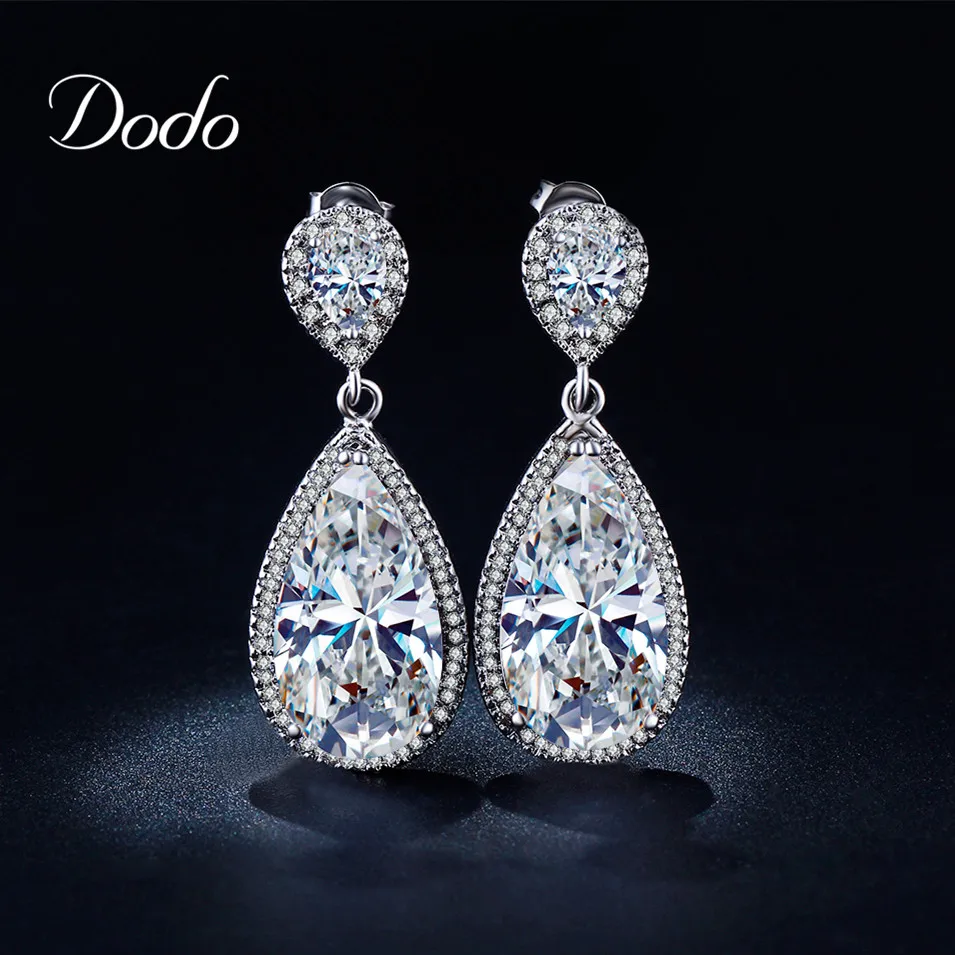DODO Роскошные блестящие Висячие свадебные длинные серьги для женщин винтажные