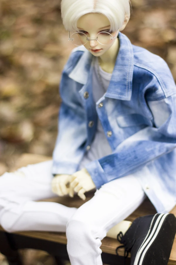 Одежда для кукол BJD 1/3 1/4 1/6 MSD джинсовое повседневное пальто синего и белого цвета