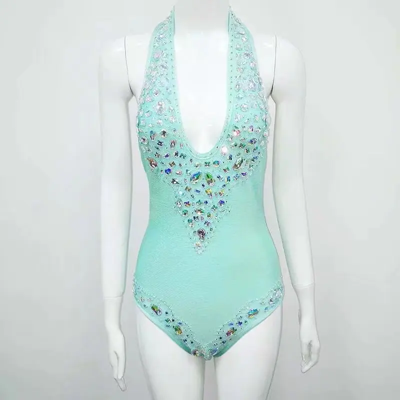 7 цветов однотонный сексуальный боди обтягивающий бандажный купальник с