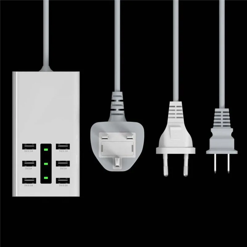 6 портов Мульти USB зарядное устройство концентратор дисплей док станция для