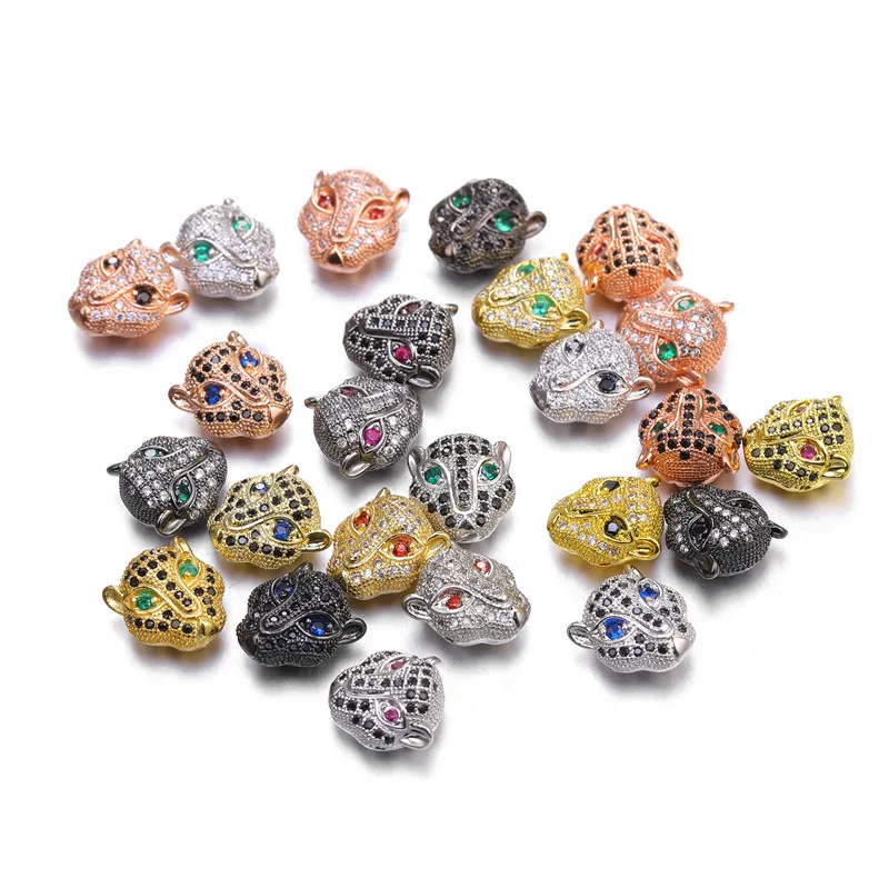 

JUYA Copper Charm Beads Tibetan Buddha leopard Lion Heads Bead For Jewelry Finding Making DIY Handmade Bracelet Accessory