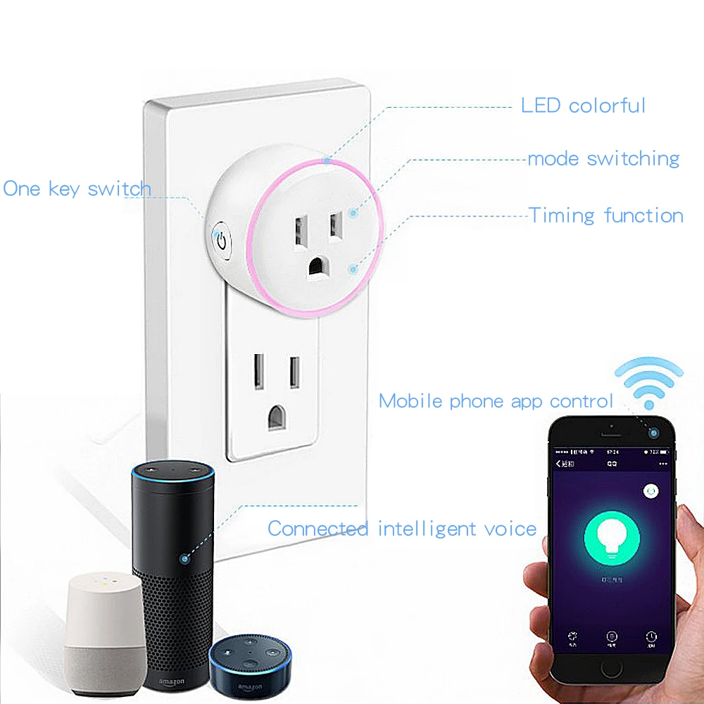 Умная мини Розетка WiFi Беспроводная дистанционная розетка адаптер зарядное