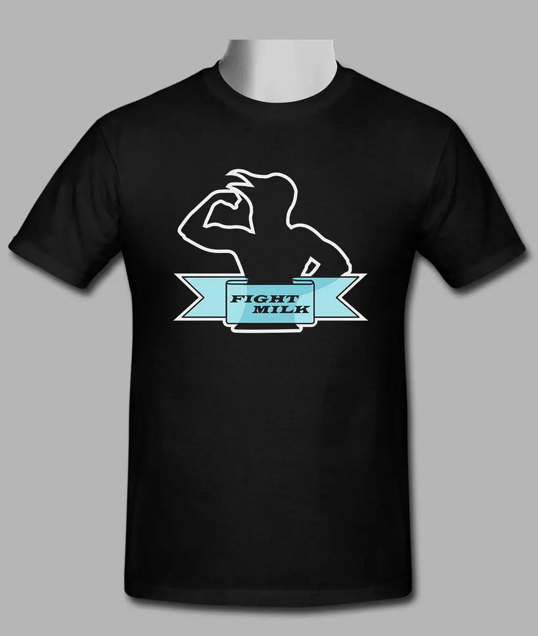 Борьба молоко мужская пользовательские черные Футболки размер S 2XL Новый Металл С