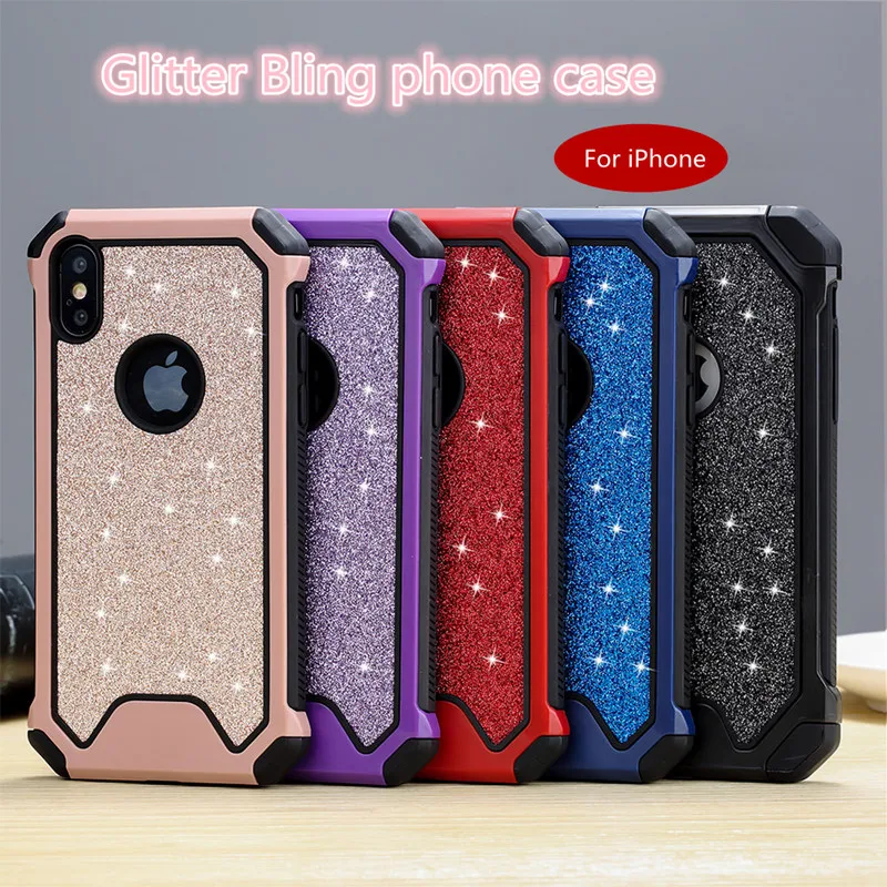 For iPhone 7 case Glitter Bling Cute Design Heavy Duty Protection Phone Case for 5 5s se 6 6s 8 plus X XR XS Max | Мобильные