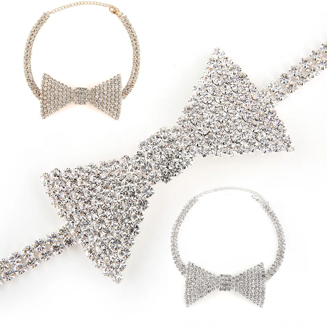 2018 горный хрусталь чокер цинковый сплав с железной цепочкой бант украшения на