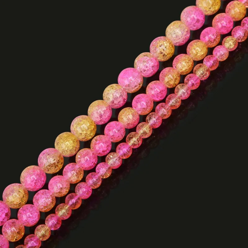 AAA высококачественные Кристальные бусины в форме трещин розово желтые фотообои