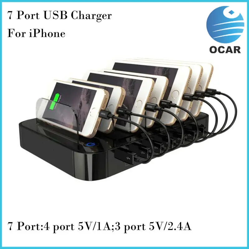 Бесплатная доставка alibaba экспресс ocar usb стены зарядное устройство 7 порта для