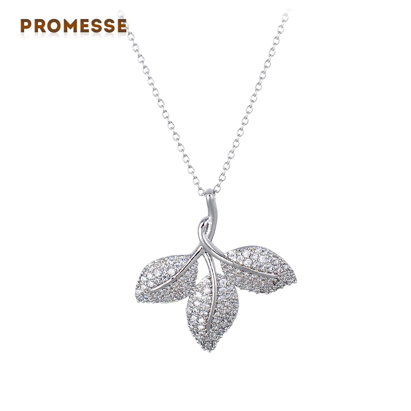 Топ Дизайн дамы очарование в форме трех листьев Хрустальная подвеска цвет белого